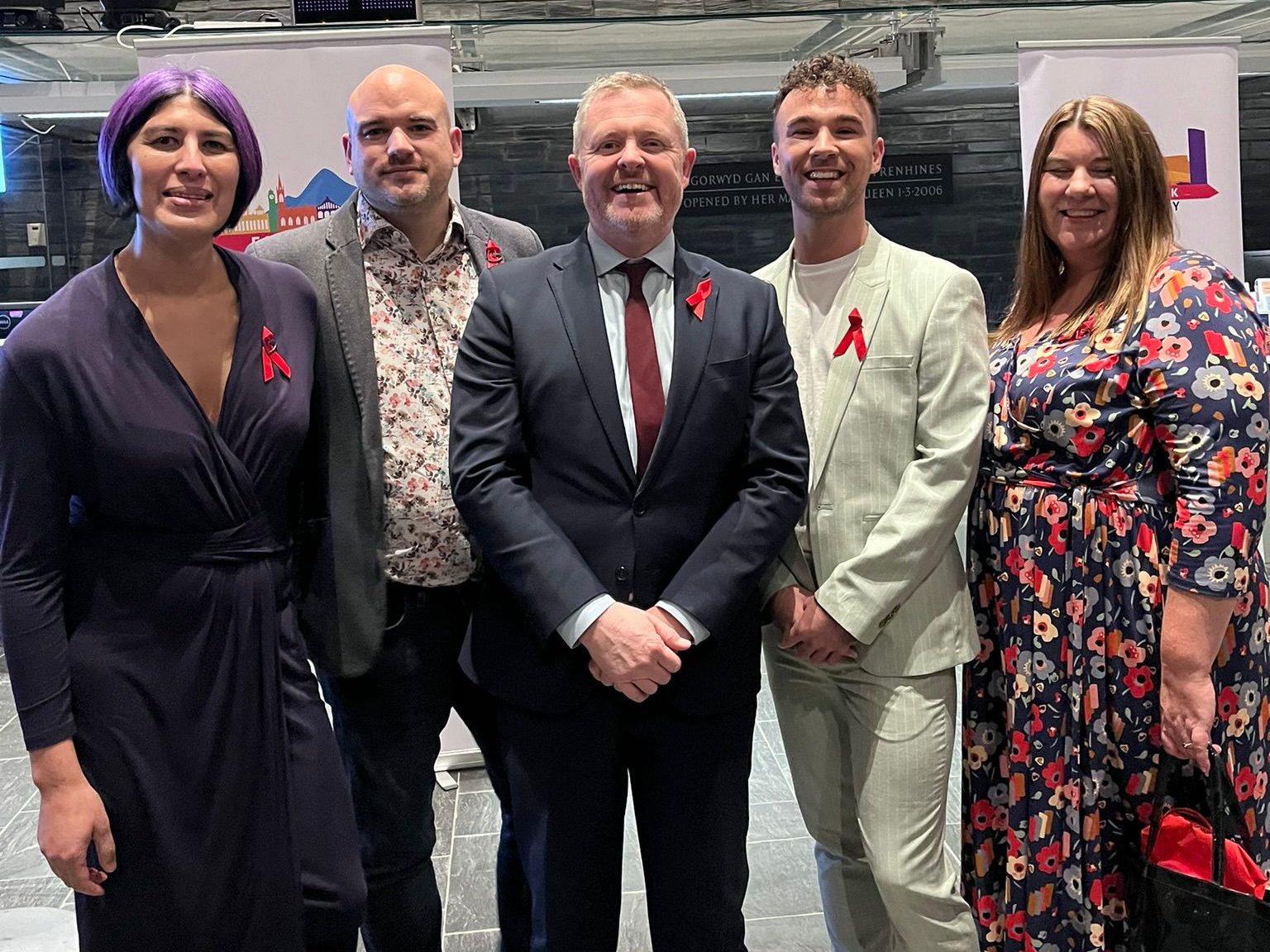 Terrence Higgins Trust Cymru team with Health Secretary Jeremy Miles MS