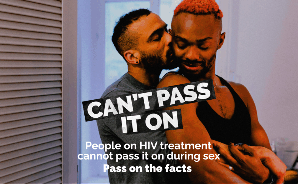 A couple in an embrace.